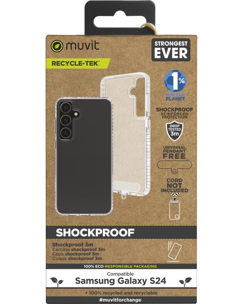 MUVIT Funda shockproof 3m para samsung galaxy s24 transparente