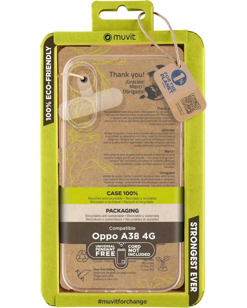 MUVIT Funda recycletek para oppo a38 4g transparente