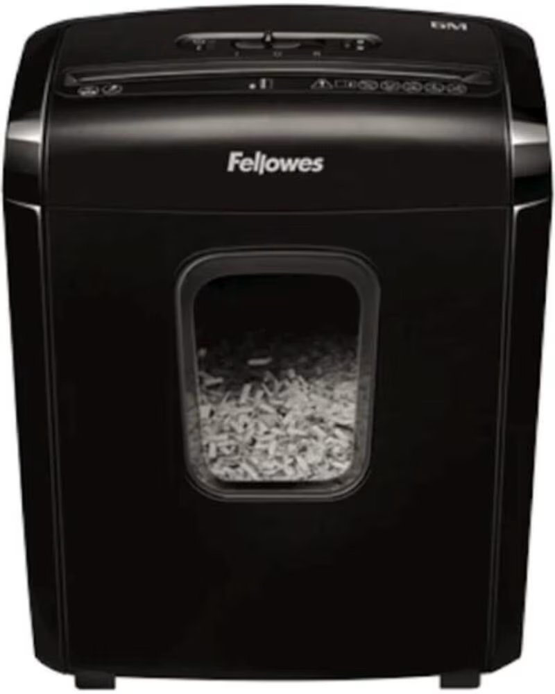 FELLOWES Destructora de papel 6m negra minicorte 4x12mm