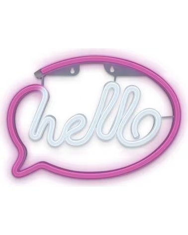 FOREVER Lampara neon led hello pink white