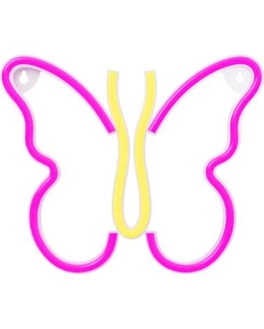 FOREVER Lampara neon led butterfly pink