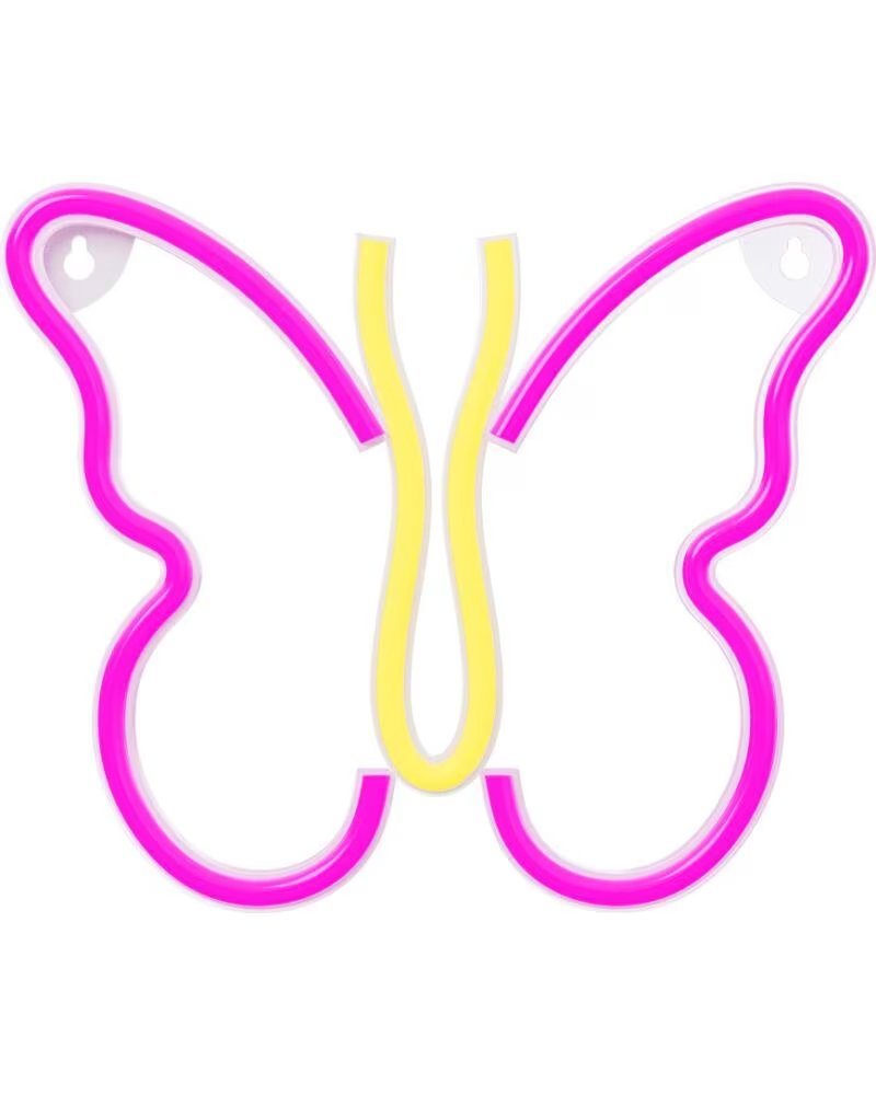 FOREVER Lampara neon led butterfly pink
