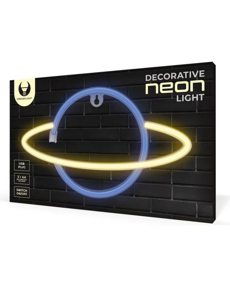 FOREVER Lampara neon led saturn yellow blue