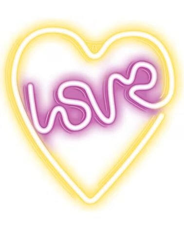 FOREVER Lampara neon led love heart purple white