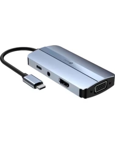 LEOTEC Docking USB Tipo-C LEDS04- 2xUSB- 1xUSB Tipo-C- 1xUSB Tipo-C PD- 1xHDMI 4K- 1xVGA- 1xAudio- Azul