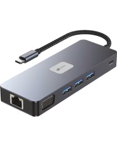 LEOTEC Docking USB Tipo-C LEDS03- 3xUSB- 1xUSB Tipo-C PD- 1xHDMI 4K- 1xDisplayPort- 1xVGA- 1xAudio- 1xRJ45- 1xLector Tarjetas SD