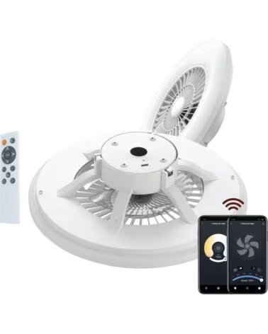 MUVIT Lampara techo io wifi 40w blanco ventilador 20w