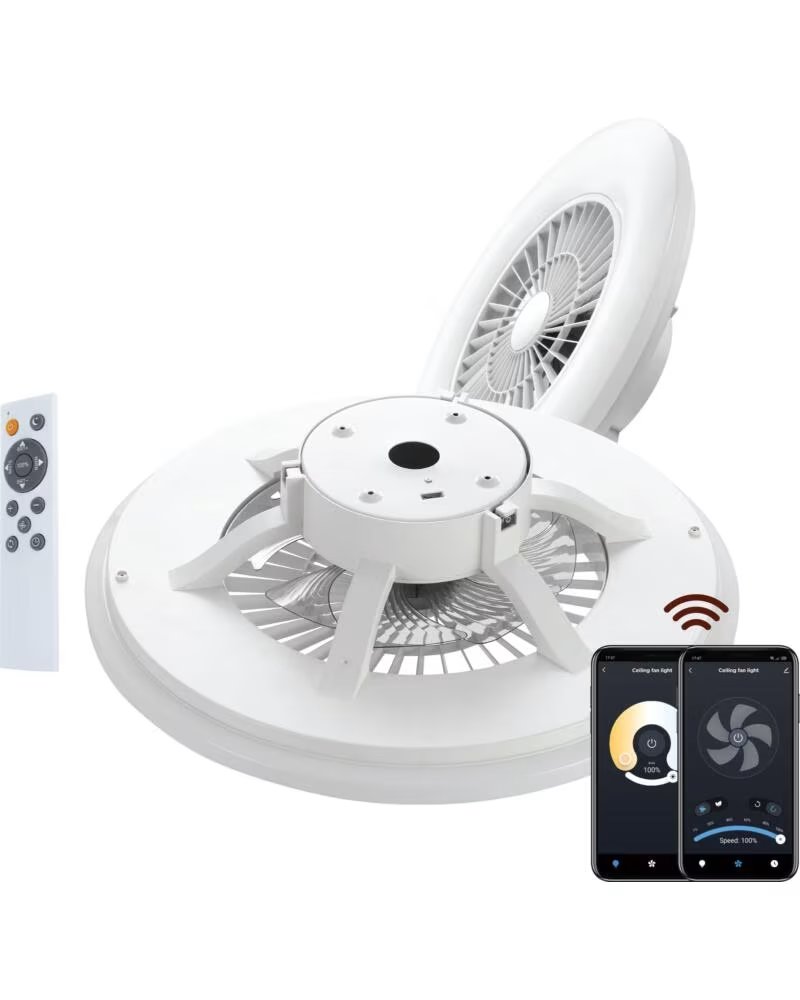 MUVIT Lampara techo io wifi 40w blanco ventilador 20w
