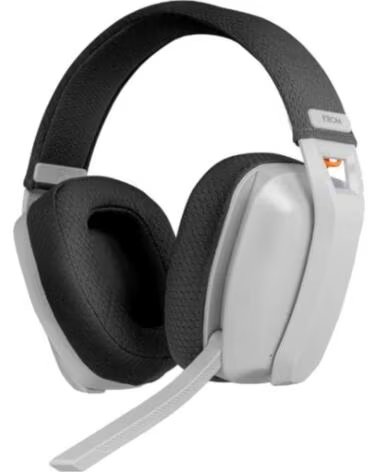 KROM Auriculares gaming kanji inalambrico blanco