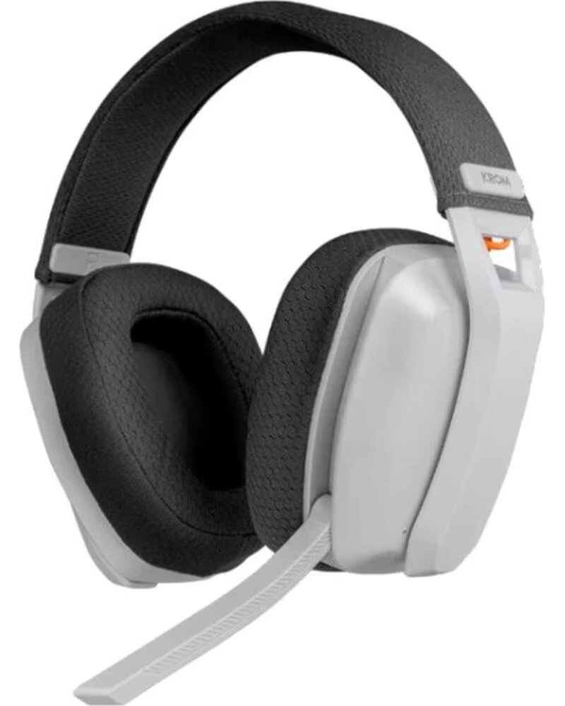 KROM Auriculares gaming kanji inalambrico blanco