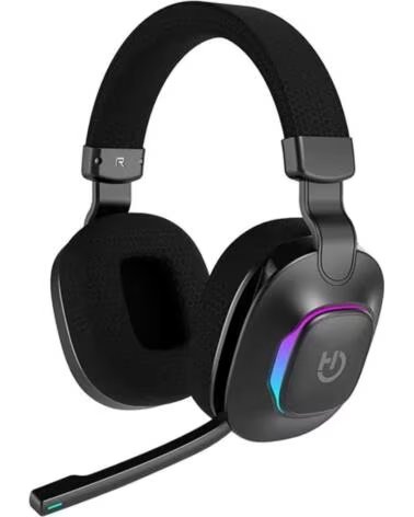 HIDITEC Auriculares Gaming Inalambricos con Microfono Vortex ARGB- Jack 3 5- Bluetooth- Negros