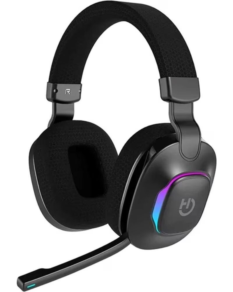 HIDITEC Auriculares Gaming Inalambricos con Microfono Vortex ARGB- Jack 3 5- Bluetooth- Negros