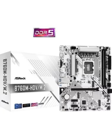ASROCK Placa base b760m - hdv m 2 1700 matx - 2x ddr5