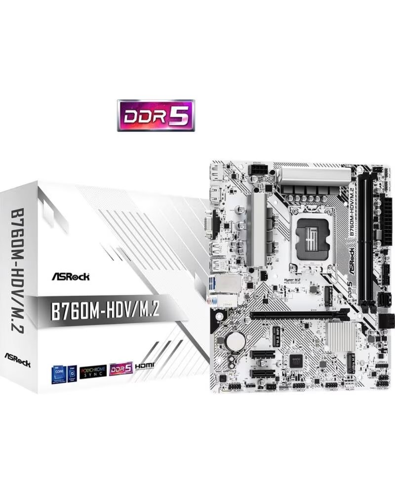 ASROCK Placa base b760m - hdv m 2 1700 matx - 2x ddr5