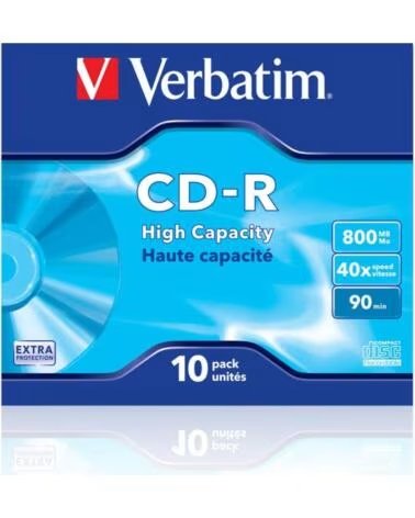 VERBATIM cd - r 800mb 40x tarrina 10 unidades datalife extra protection