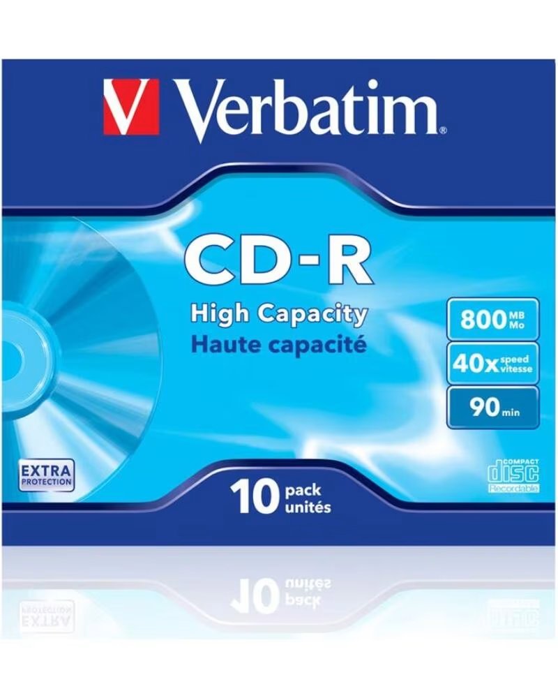 VERBATIM cd - r 800mb 40x tarrina 10 unidades datalife extra protection