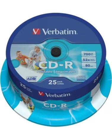 VERBATIM cd - r 700mb 52x tarrina 25 unidades printable