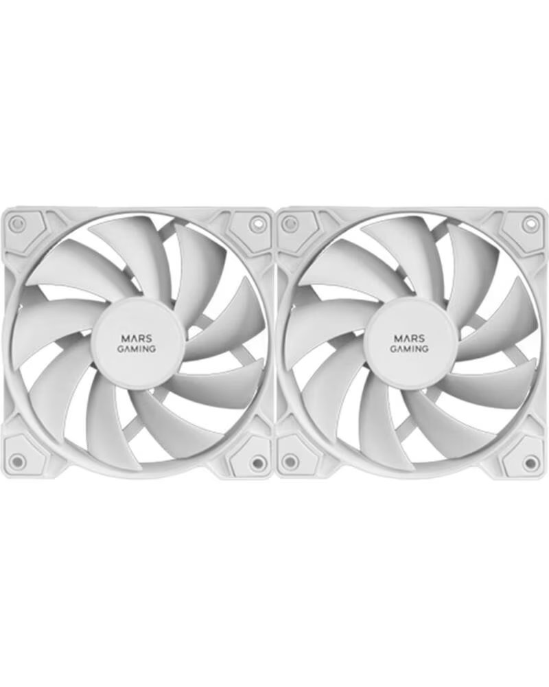 MARS GAMING Ventilador mfpwmx2w 2 x 120mm blanco