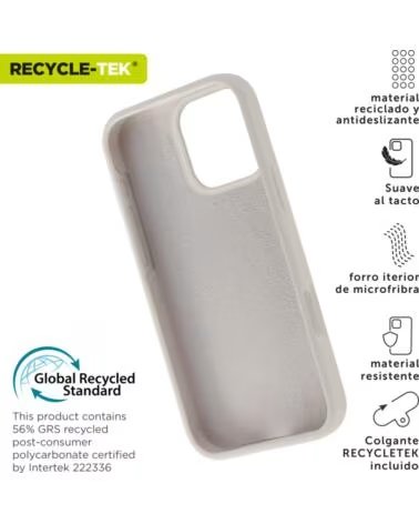 MUVIT Funda recycletek liquid silicone para apple iphone 16 pro max nude