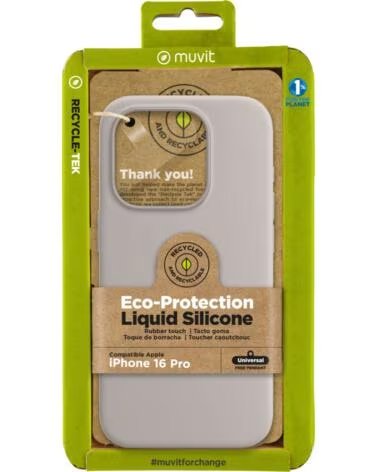 MUVIT Funda recycletek liquid silicone para apple iphone 16 pro nude