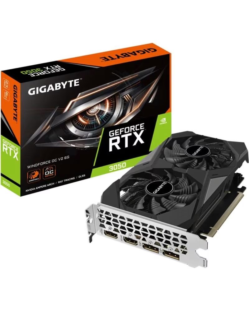 GIGABYTE Tarjeta grafica rtx 3050 windforce oc v2 6gb gddr6 2 x dp - 2 x hdmi - pci express 4 0