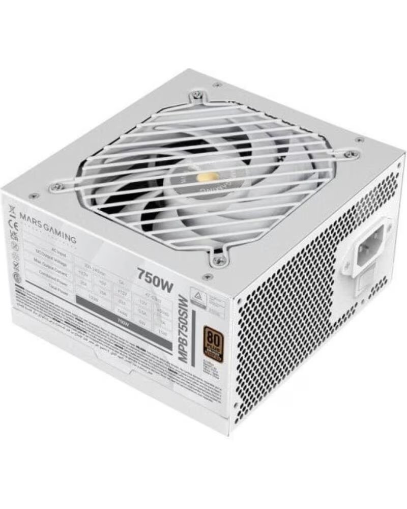 MARS GAMING Fuente de alimentacion 750w mpb750siw extreme silence 80 plus bronze blanco