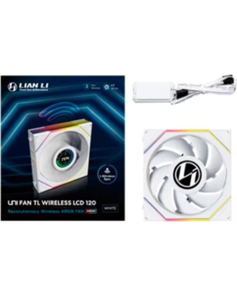 LIAN LI Ventilador caja unifan tl - lcd wireless argb 120mm white