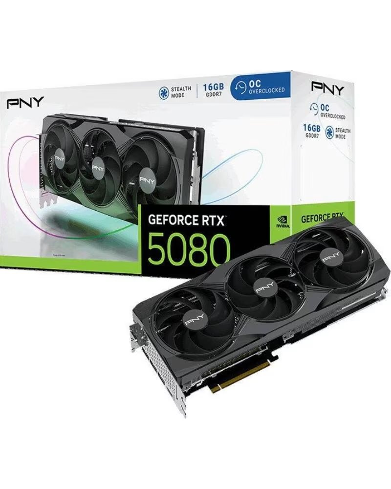 PNY Tarjeta grafica geforce rtx 5080 oc 16gb ddr7 3xdp
