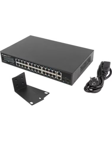 LANBERG Switch 24 ptos 1gb poe - 2x sfp 2x gbit ethernet 250w rack 19