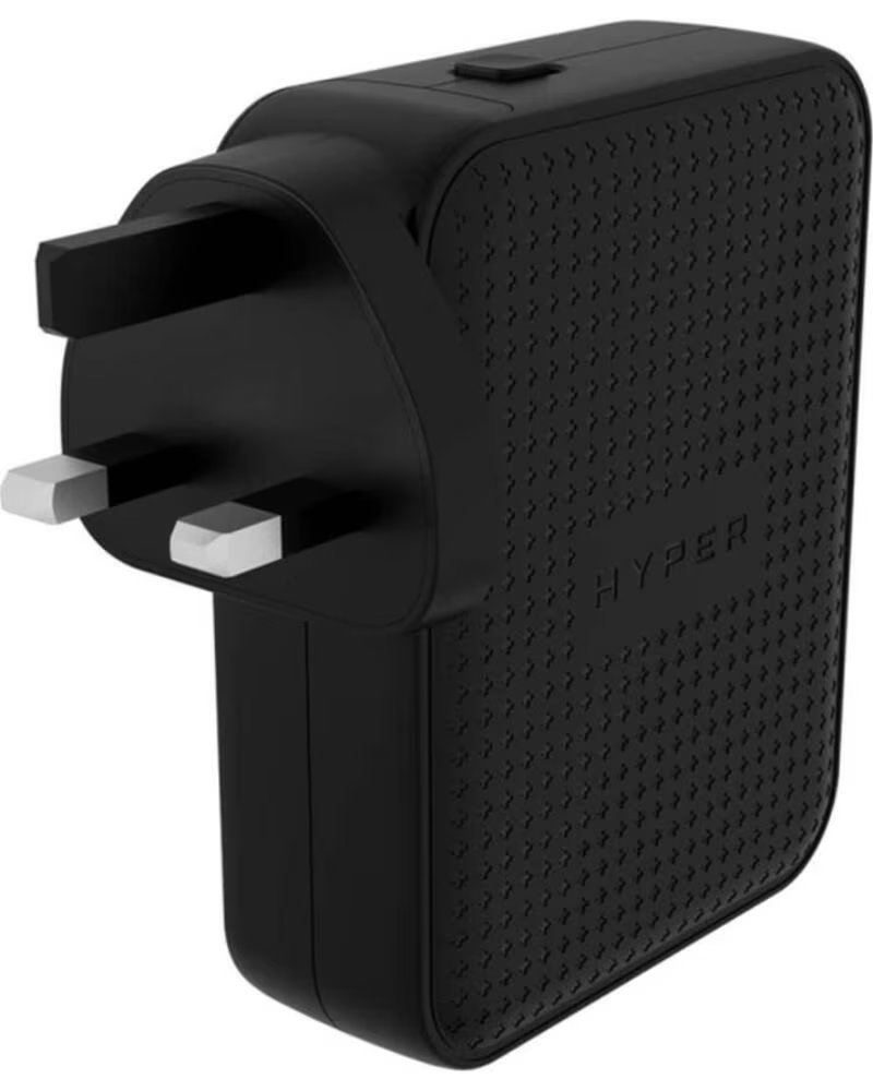 HYPER Cargador de pared ingles 3 x usb tipo c 1 x usb tipo a negro
