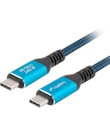 LANBERG Cable usb tipo c 4 0 - macho - macho 240w - 8k - 60hz - 1 5m - azul