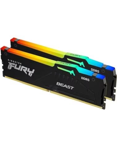 KINGSTON Memoria ram ddr5 64gb 2 x 32gb - 6400 mhz - pc5 - 51200 - fury beast rgb - cl32 - 1 4v