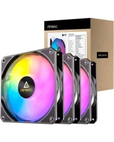 ANTEC Ventilador cpu p12r argb 3x vent reverse 120mm rgb negro