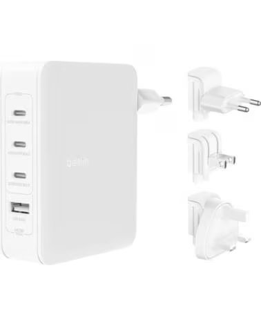 BELKIN Cargador de pared wch014btwh 140w 3x usb tipo c 1x usb tipo a