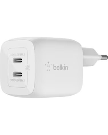 BELKIN Cargador de pared wch011vfwh 45w 2x usb tipo c blanco