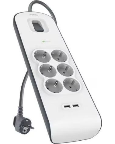 BELKIN Regleta alimentacion bsv604vf2m - v2 proteccin contra sobret 6 tomas 2 usb - a 2 4 boton