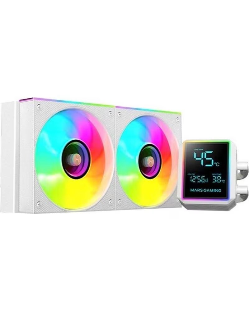 MARS GAMING Kit refrigeracion liquida mllcdpro240w argb 2x 120mm blanco