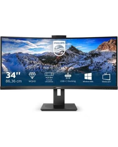 PHILIPS Monitor led 34 pulgadas p line 346p1crh - 00 curvo - va - dp - hdmi - 100hz - 4ms - vesa 100x100 - webcam