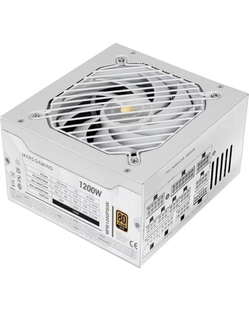 MARS GAMING Fuente alimentacion mpb1200psiw atx 1200w blanca