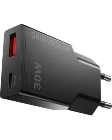 MARS GAMING Cargador de pared md - gan30 30w 1x usb tipo c 1 x usb tipo a negro
