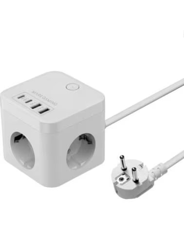 MARS GAMING Cargador de pared md - cube35w 35w 3x schuko 2x usb tipo c 2x usb tipo a blanco