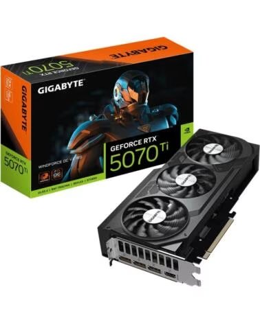 GIGABYTE Tarjeta grafica rtx 5070 ti windforce oc v2 16gb gddr7 - 3x dp - 1x hdmi pci express 5 0