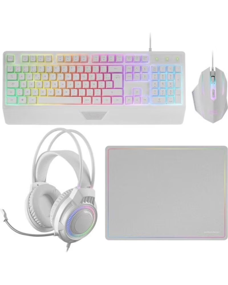 MARS GAMING Kit mcp124prowfr 4 en 1 blanco frances