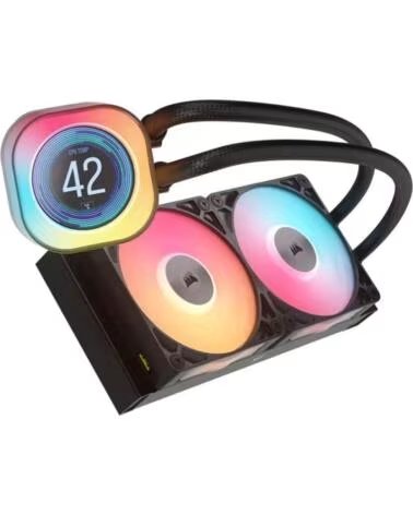 CORSAIR Kit refrigeracion liquida icuelink titan240rx lcd aio rgb 2x 120mm negro