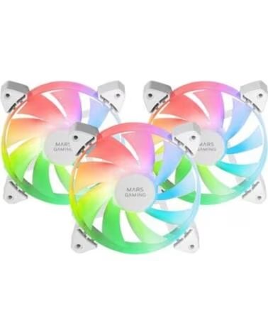 MARS GAMING Ventilador caja mf - 3a argb 3x 120mm blanco