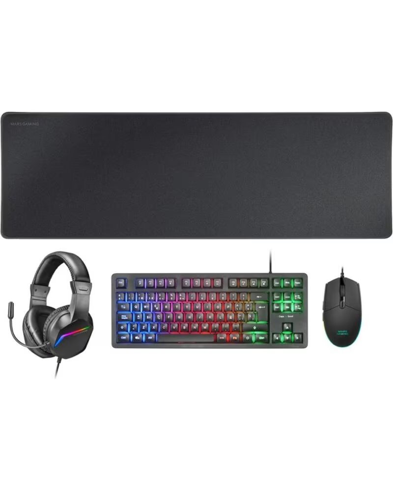 MARS GAMING Kit mcprgb3fr 4 en 1 negro frances