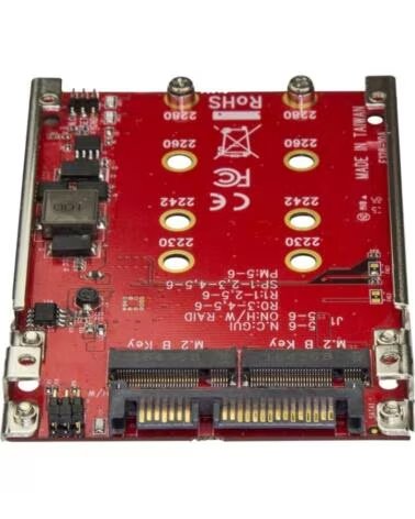 STARTECHCOM Adaptador m 2 a sata startech para bahia 2 5 pulgadas rojo