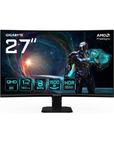 GIGABYTE Monitor curvo gaming gs27qca 27 pulgadas qhd 180hz