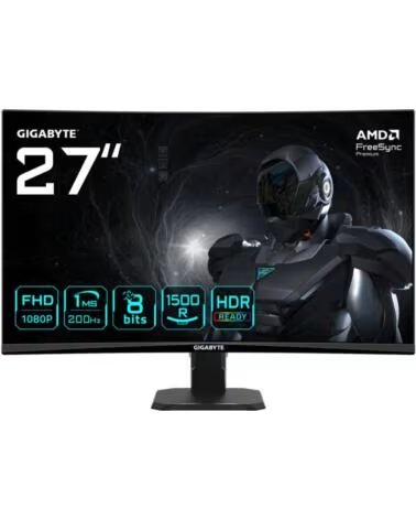 GIGABYTE Monitor curvo gaming gs27fca 27 pulgadas fhd 200hz