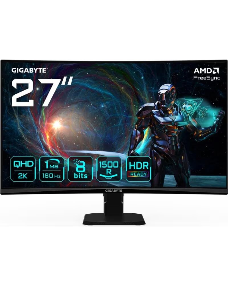 GIGABYTE Monitor curvo gaming gs27qca 27 pulgadas qhd 180hz
